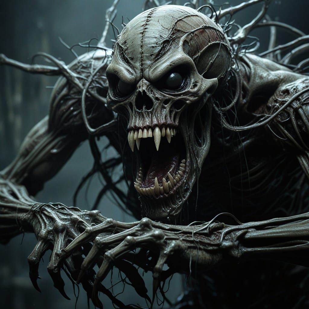 Sinister Alien Parasite Hand Charges Towards the Viewer