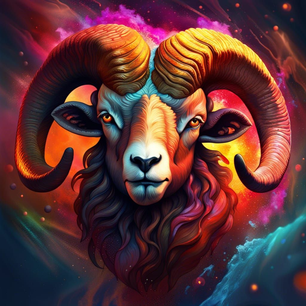 Majestic Aries Horoscope in Detailed Splash Art