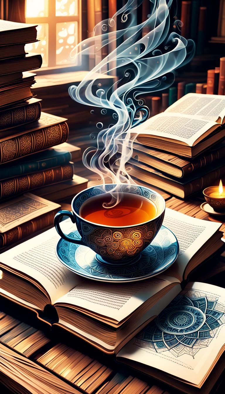 Books, Tea, and Swirling Fractals in Ambient Light