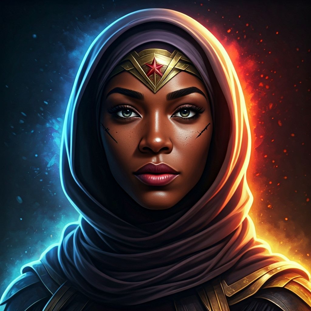 Wonder Woman With Hijab Throws Javelin in Hyperrealistic Spl...