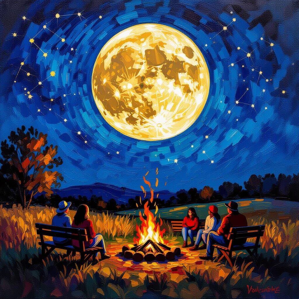 Harvest Moon Hayride Under Vivid Constellations