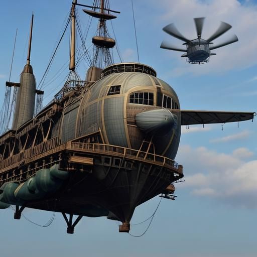 Airship Dropping Girl From Sky