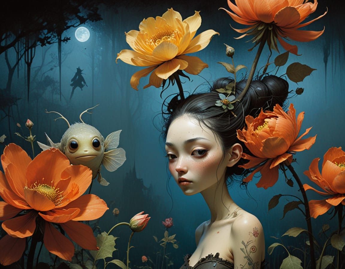 Anthropomorphic Flowers Inspired by Fantasy Illustrators