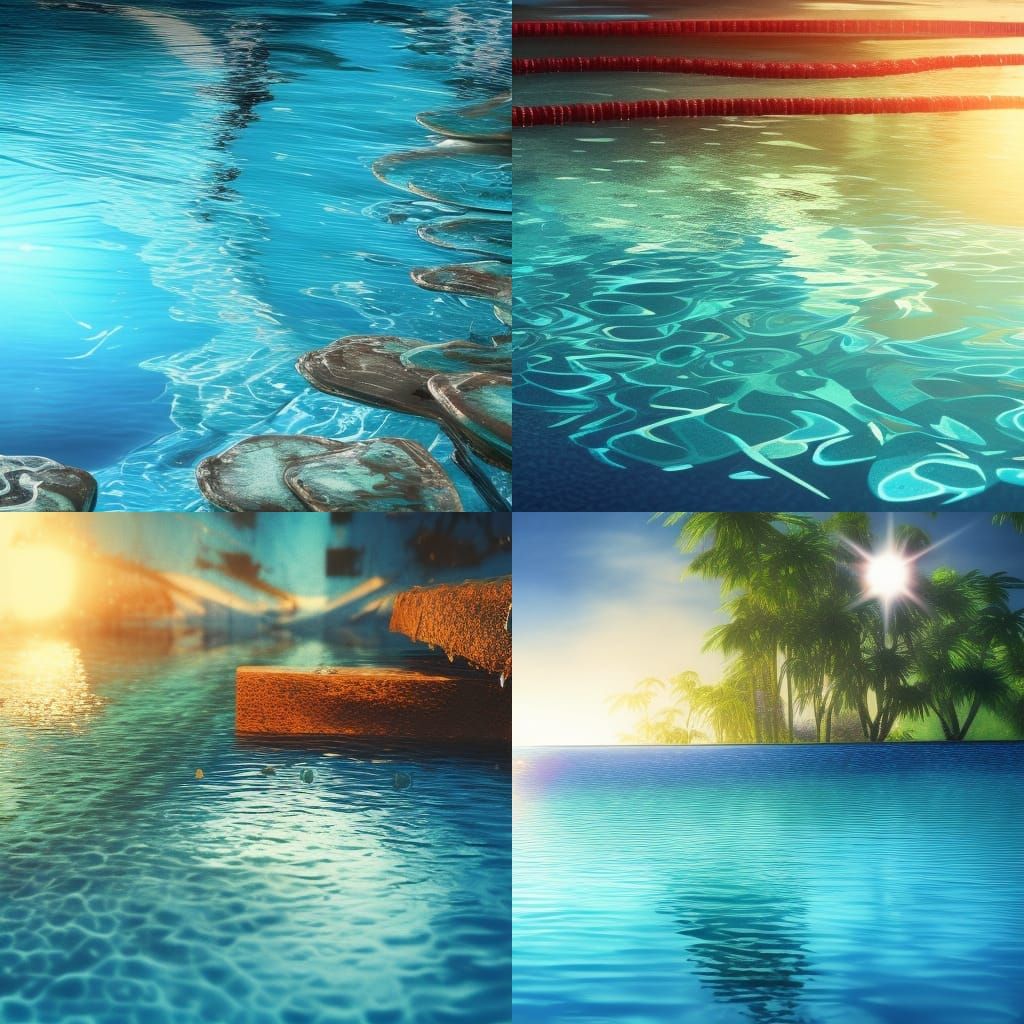 Sunlight Reflections on Blue Water Surface