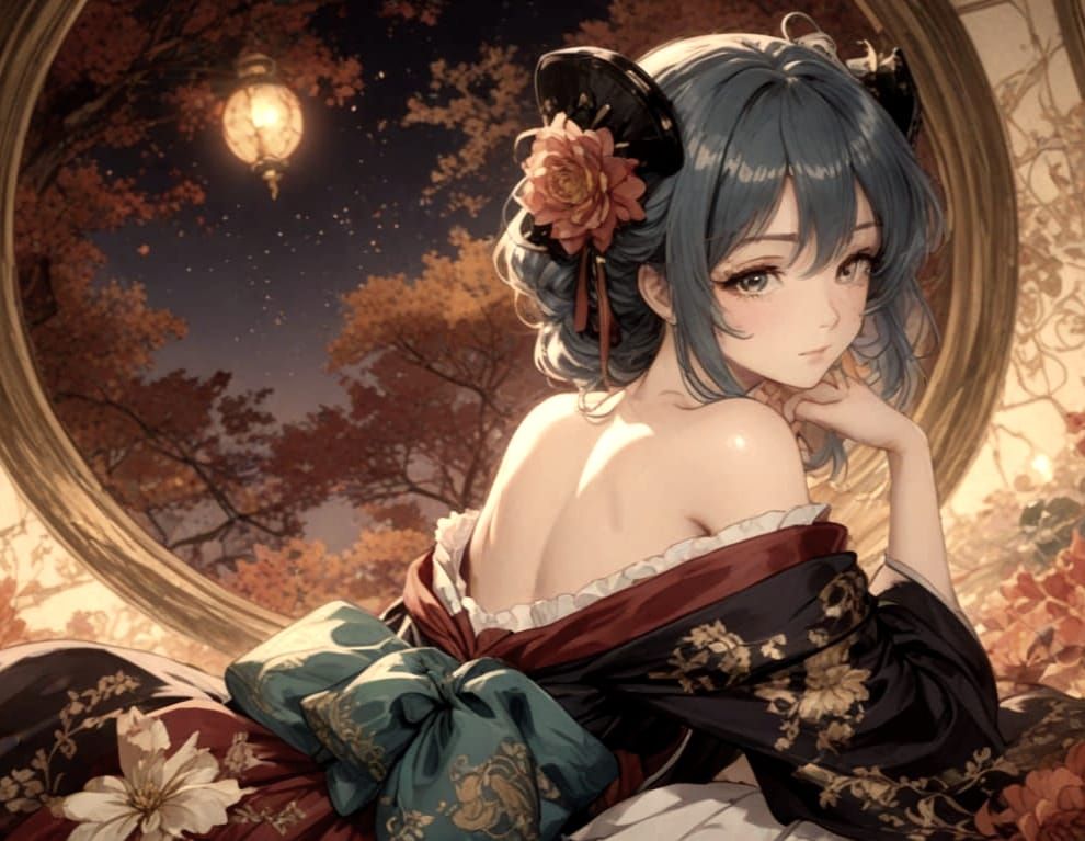 Anime Woman with Wavy Blond Hair