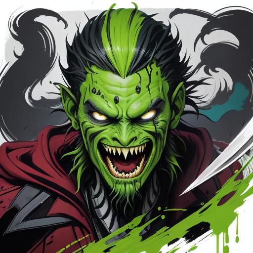 Gourd Monster on Picnic as Comic Book Art