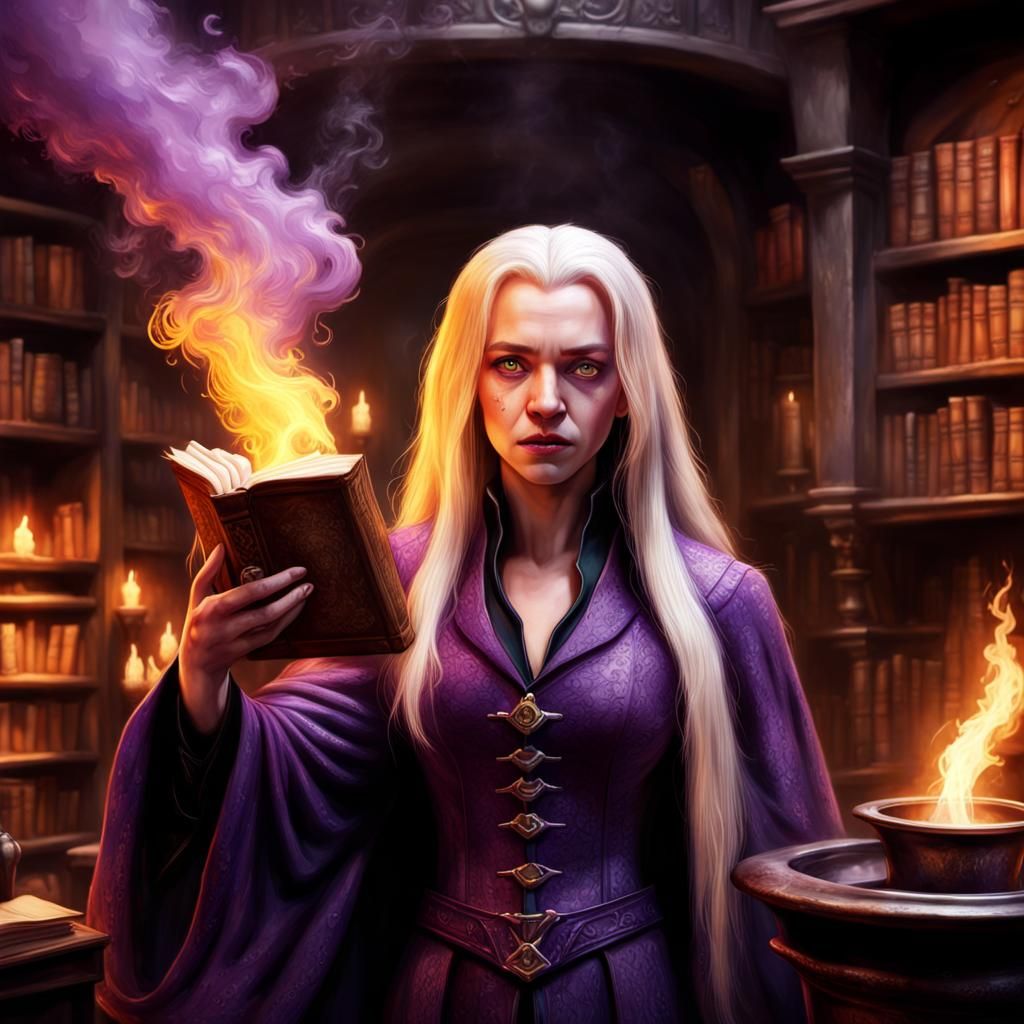 Cinematic Dark Fantasy Scene in Diagon Alley