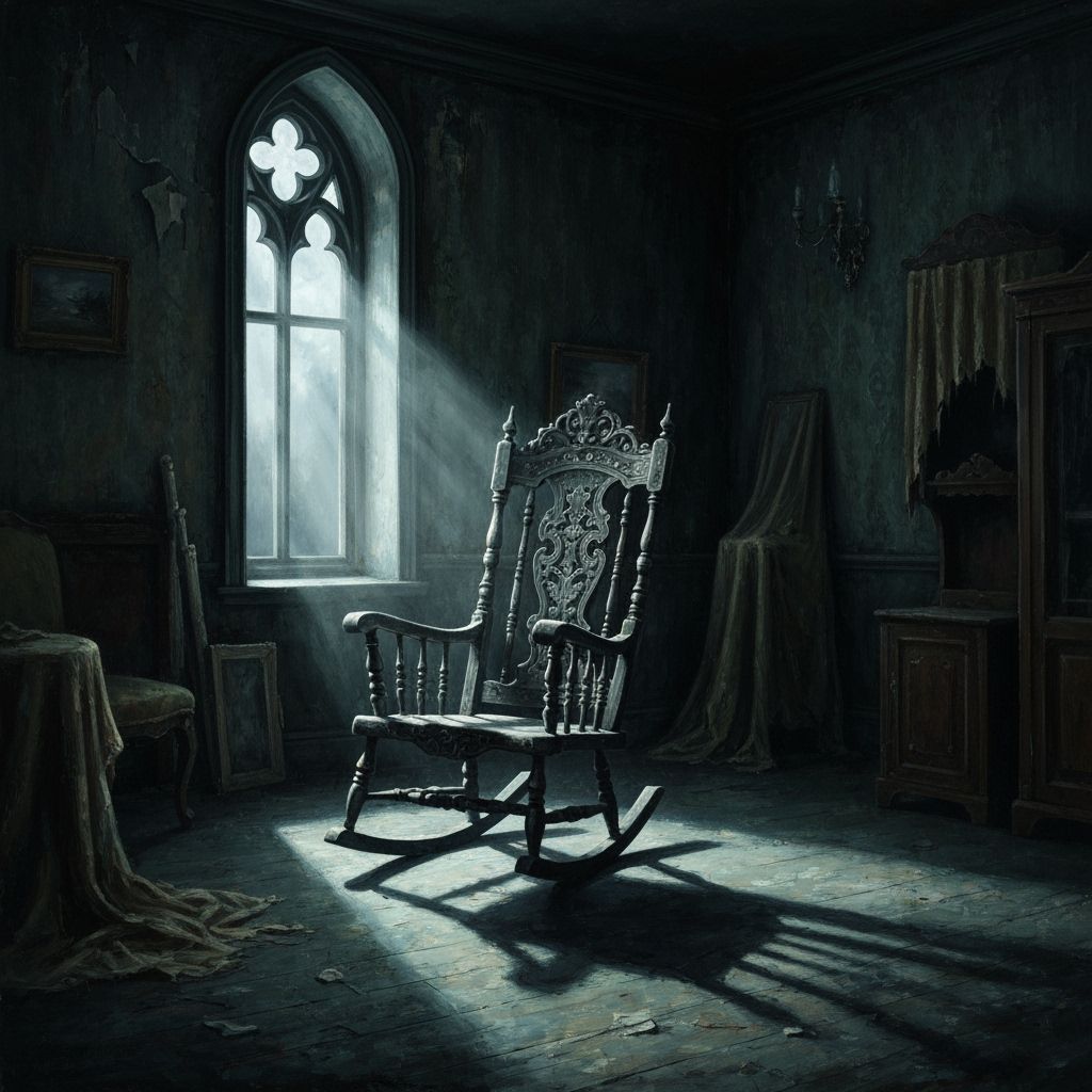 Dark Room: Ornate Chair in Impasto Style