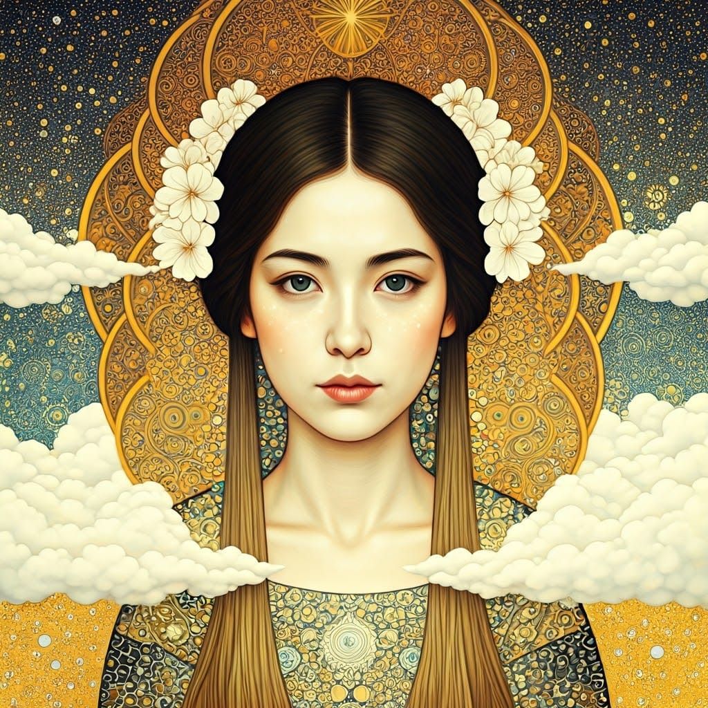 Mystical Beauty Queen in Dreamy Floral Realm