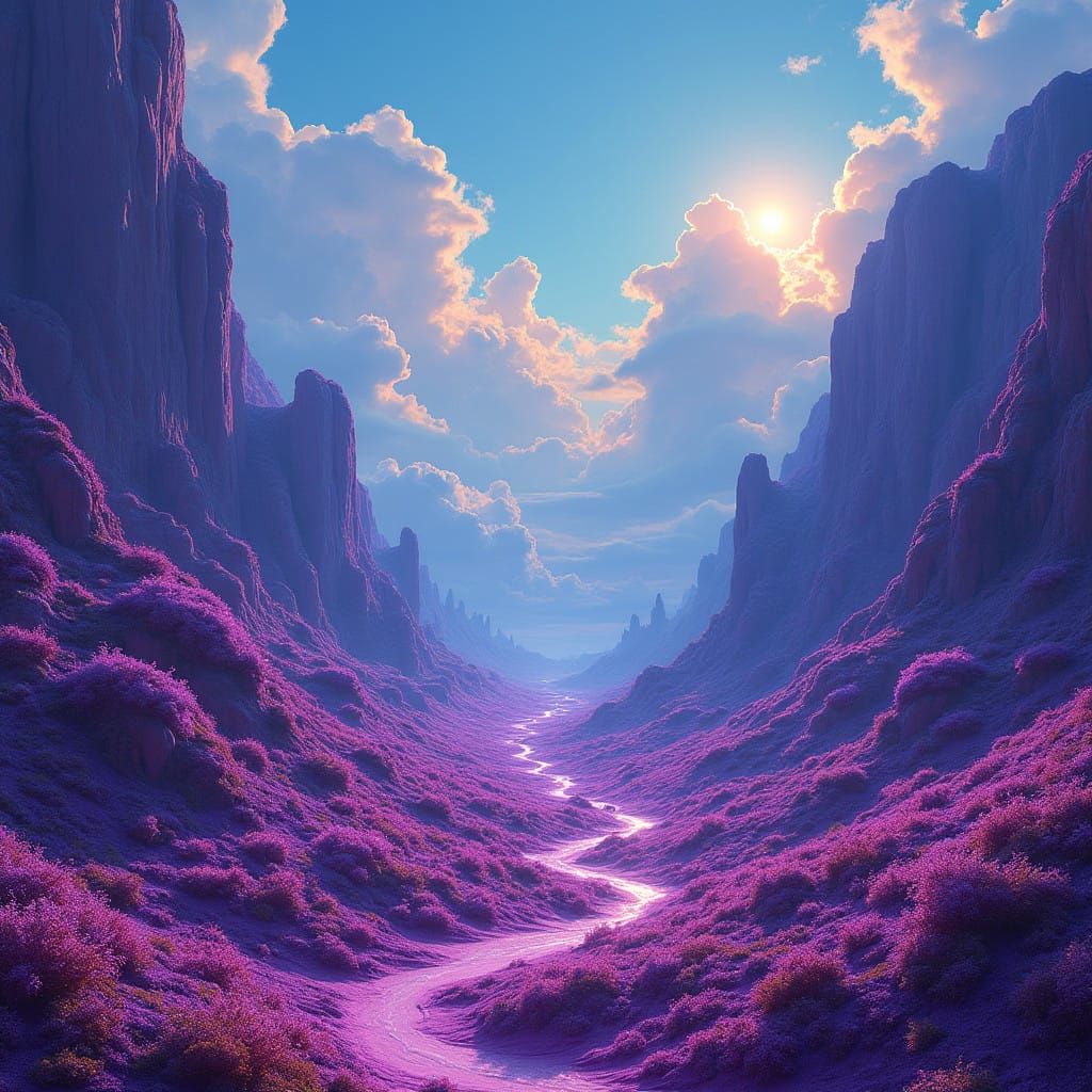 Luminous Dreamscape in Purple Hues, Unreal Engine 5