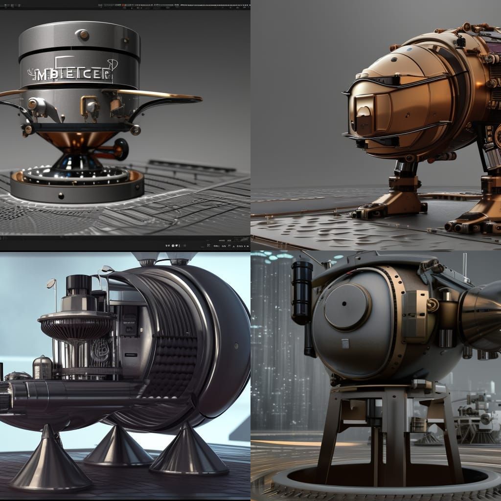 Futuristic Espresso Machine with Sci-Fi Details