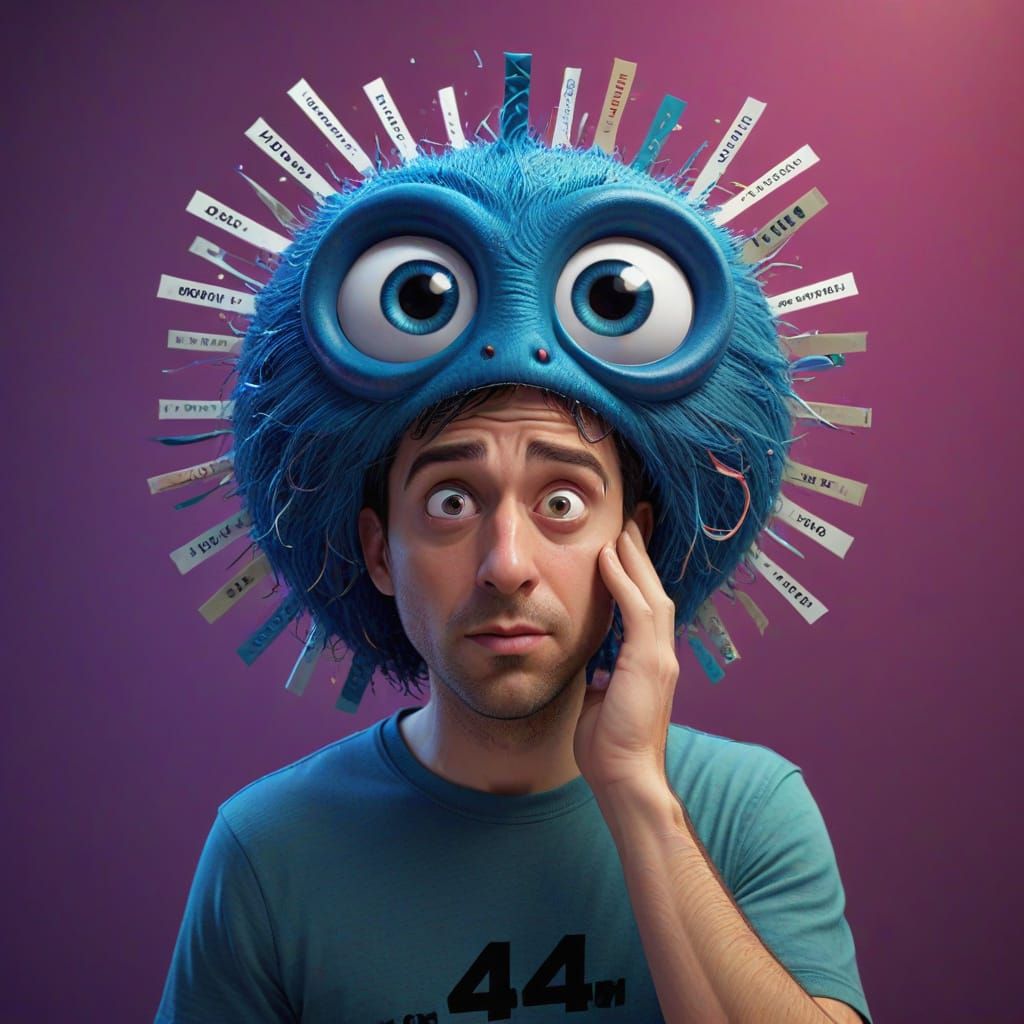 Bewildered Man Contemplates 404 Image in Vibrant, Cinematic ...