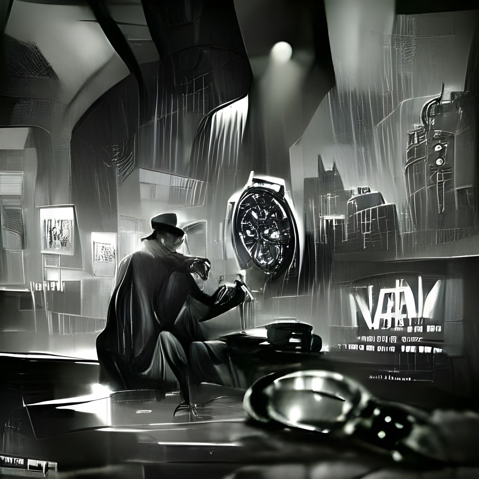 Hatchet man Looks at his Watch