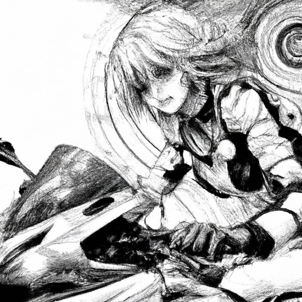 Biker Girl Comic Art