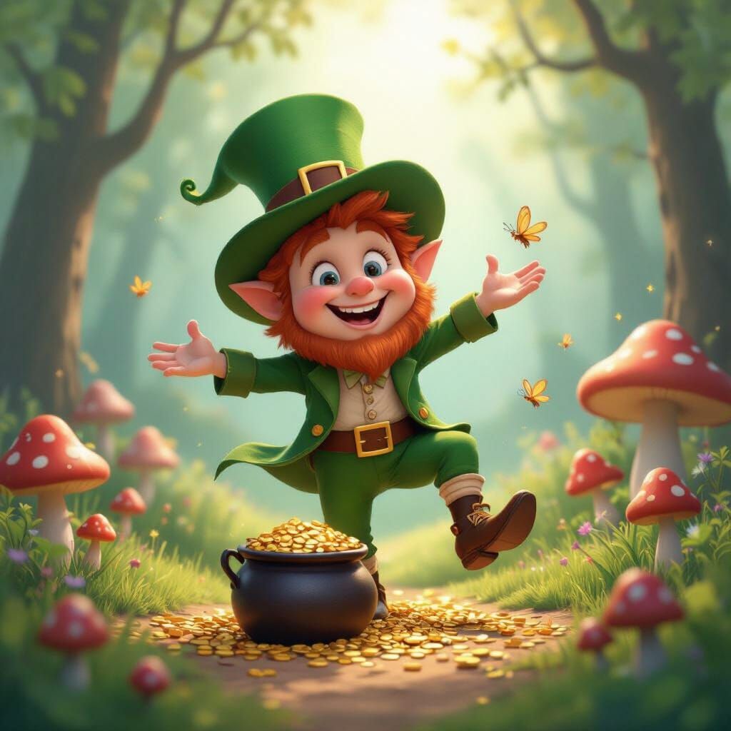 Leprechaun's Joyful Jig: A Pixar-Style 3D Adventure