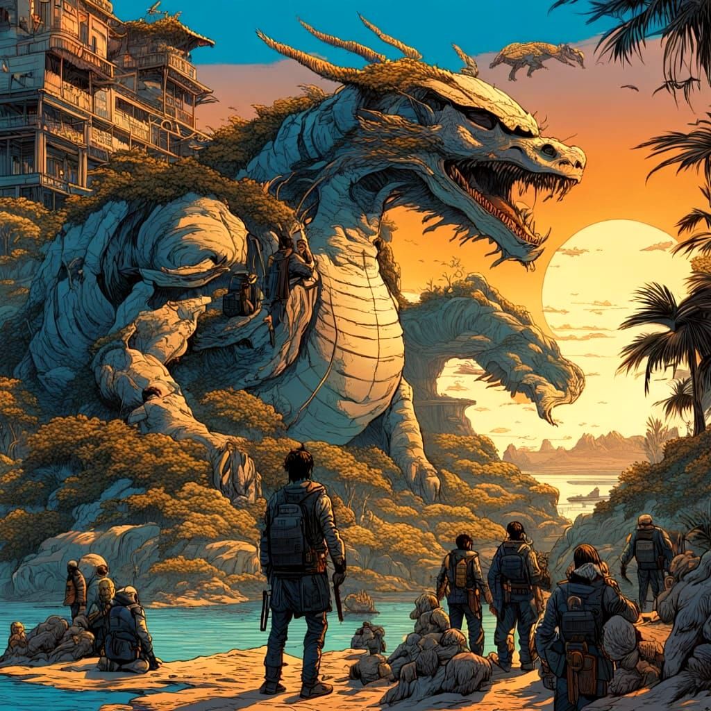 Post-Apocalyptic Oasis in Sci-Fi Illustration