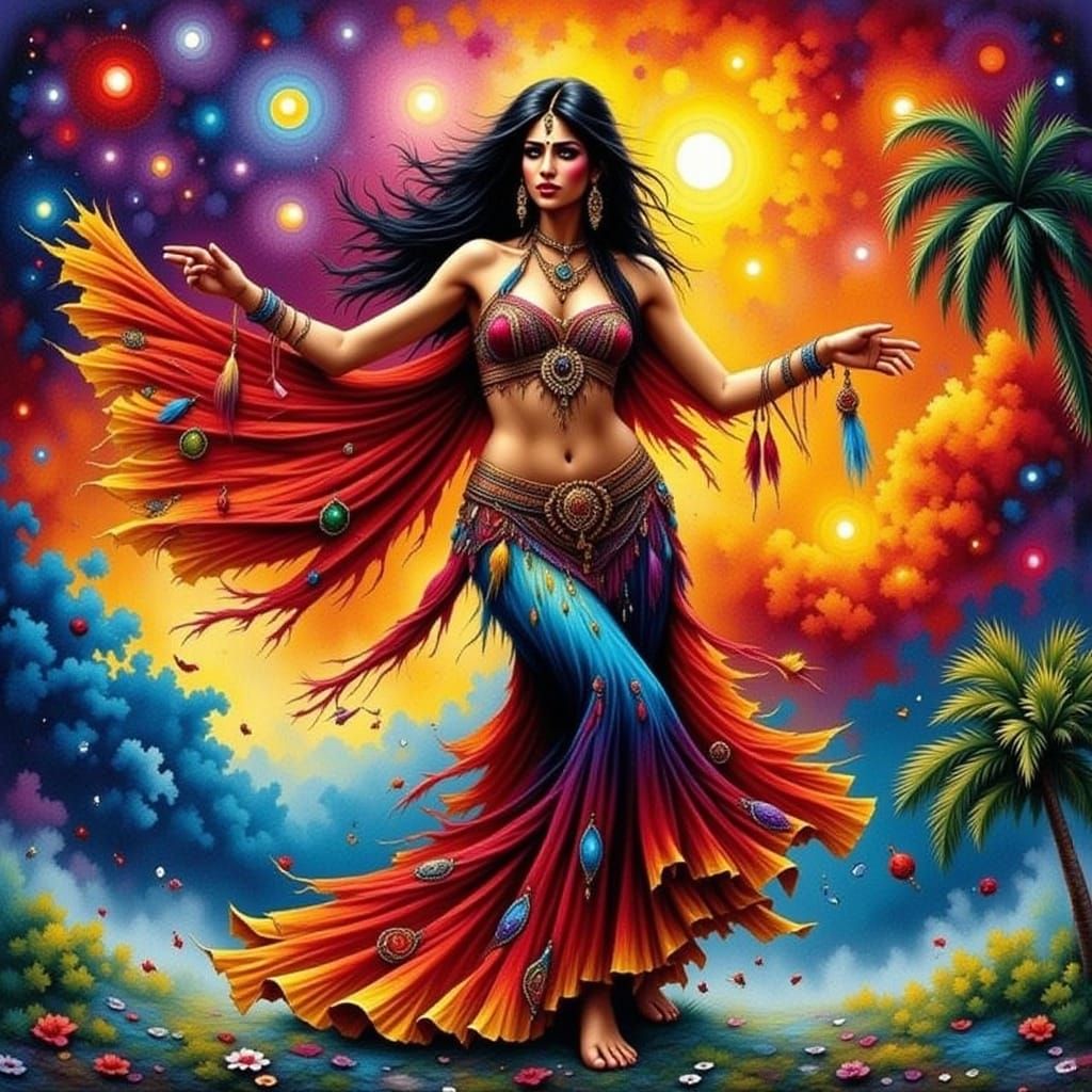 Graceful Belly Dancer in Motion