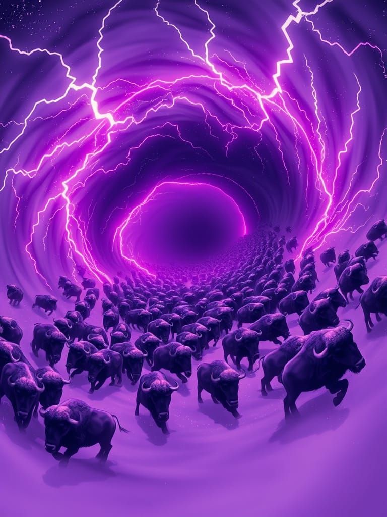 Buffalo Stampede in Tornado Vortex, Anime Style