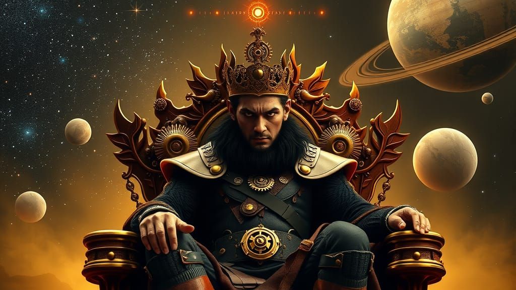 UN Trône royal  en gros PLAN en 3D  STYLE STEAMPUNK DANS UN ...