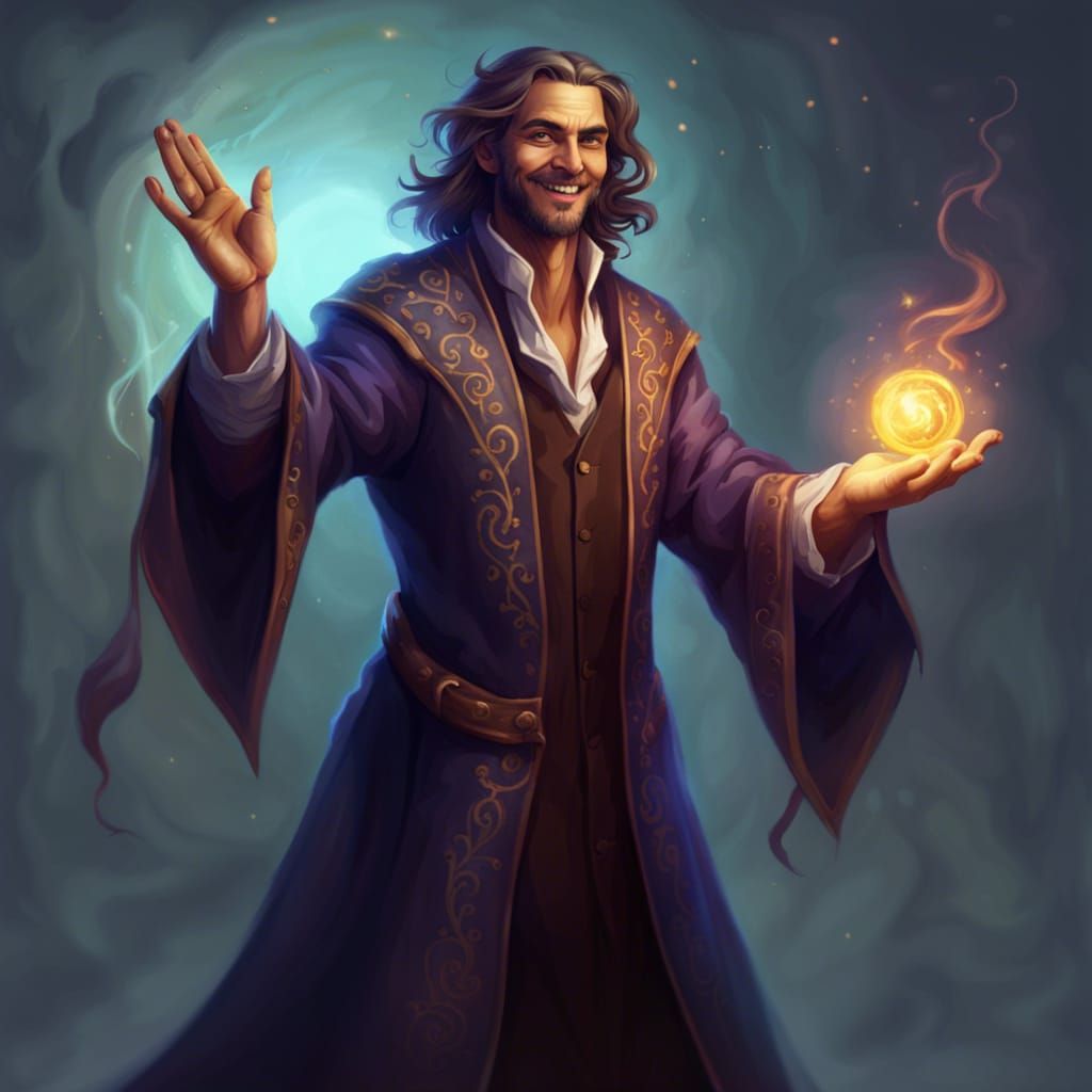 Noble Sorcerer Casting a Spell