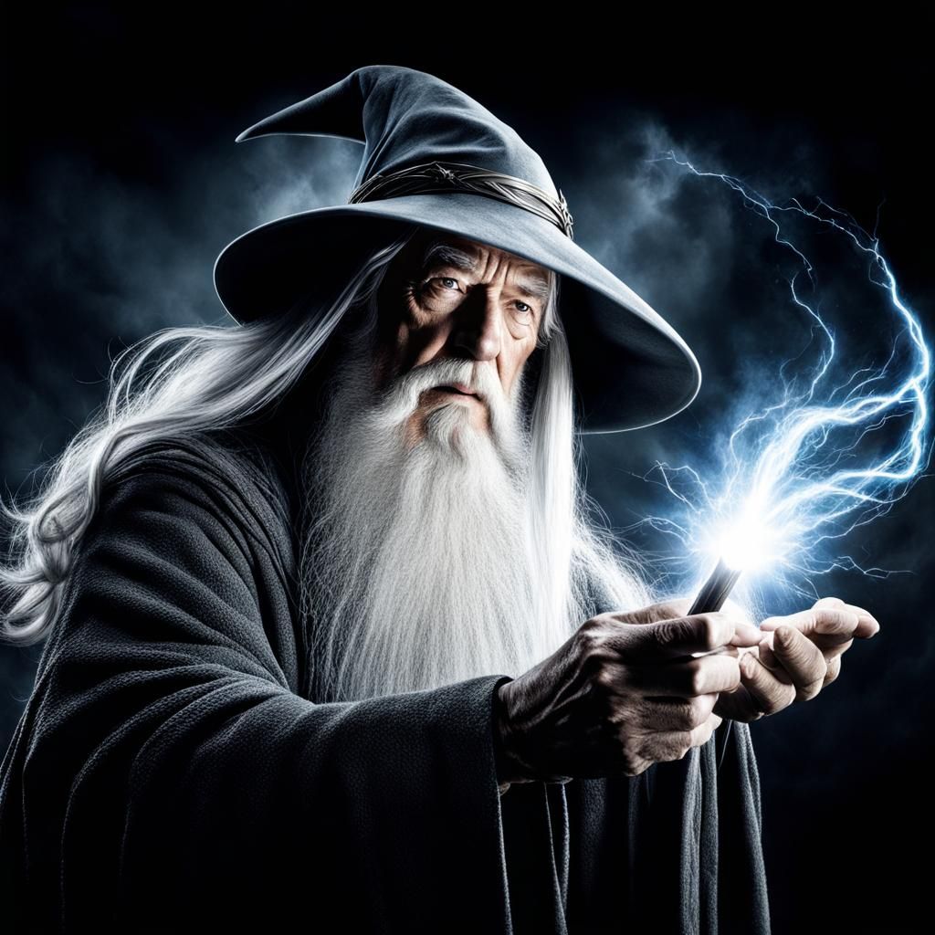 Wizard Casting a Spell with Explosions