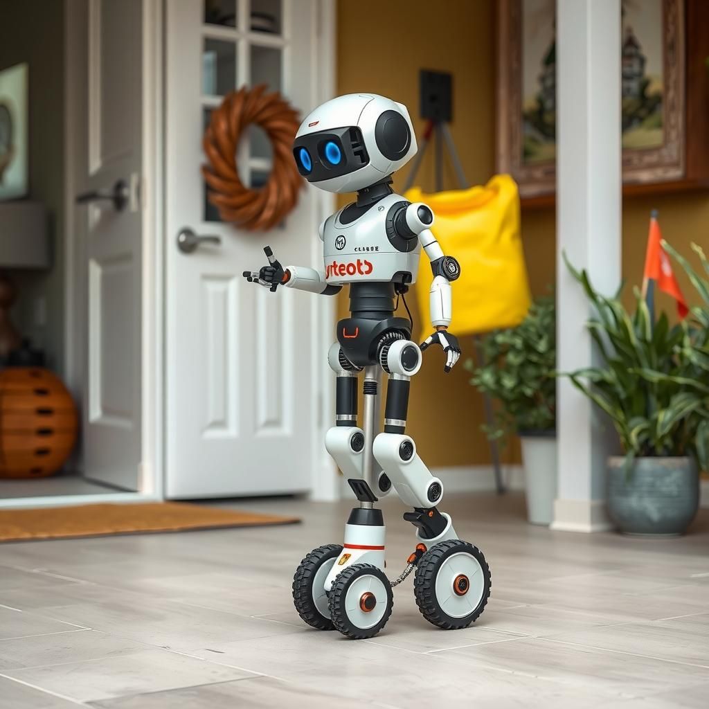 One-Legged Robot Pogo-Stick Doing Chores