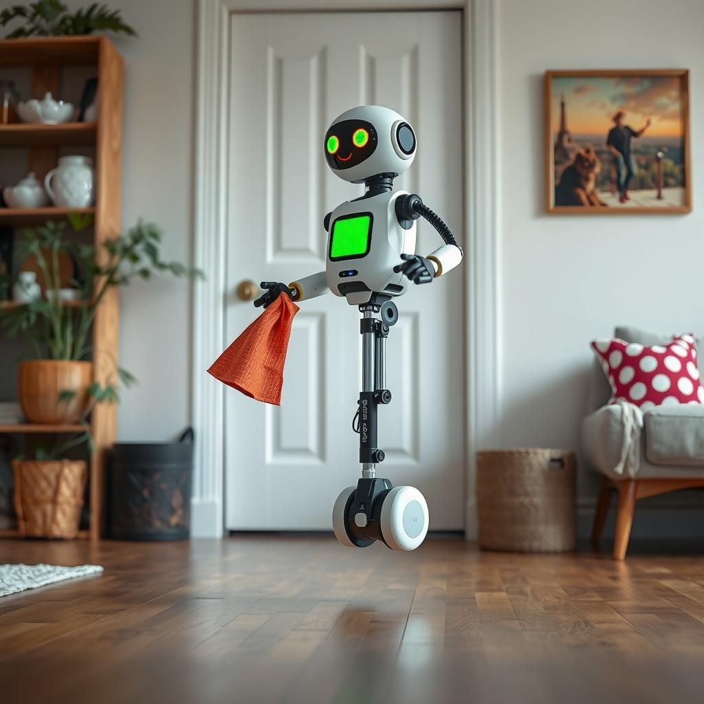 One-Legged Pogo-Stick Robot Does Chores