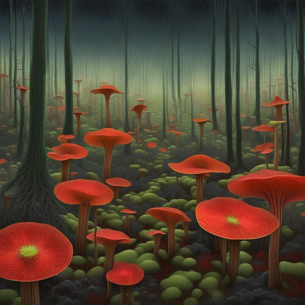 Hallucinatory Star Network in a Dreamy Forest