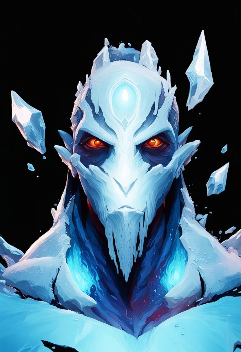 Ancient Apparition with Red Eyes: Detailed Digital Art