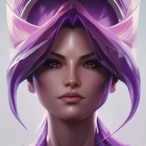 Kai'Sa Amethyst Portrait in Hyperdetailed Style