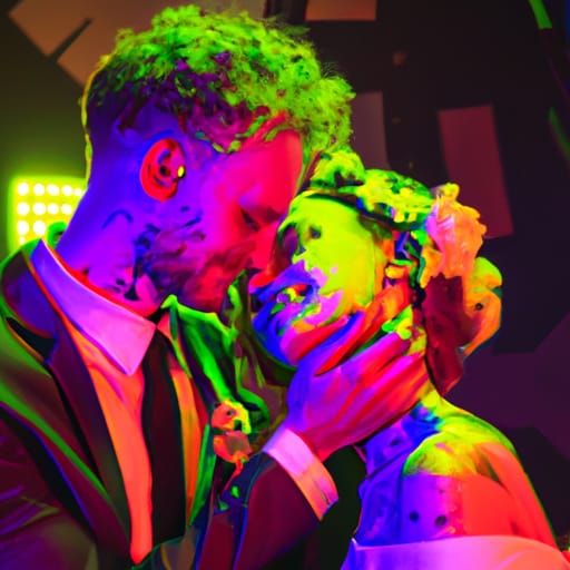 Neon Spark-Punk Wedding of a Beautiful Couple