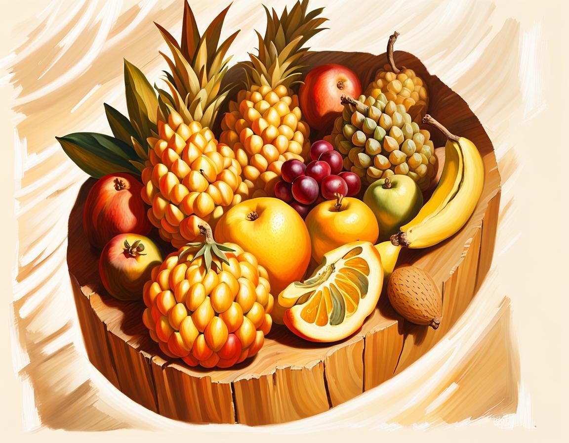 Exotic Fruits Still Life as Dutch Master Painting