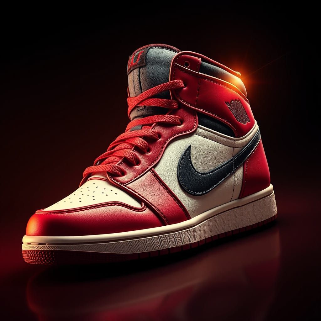 Stunning Hyper-Realistic Jordan 1 Chicago OG Shoe Portrait