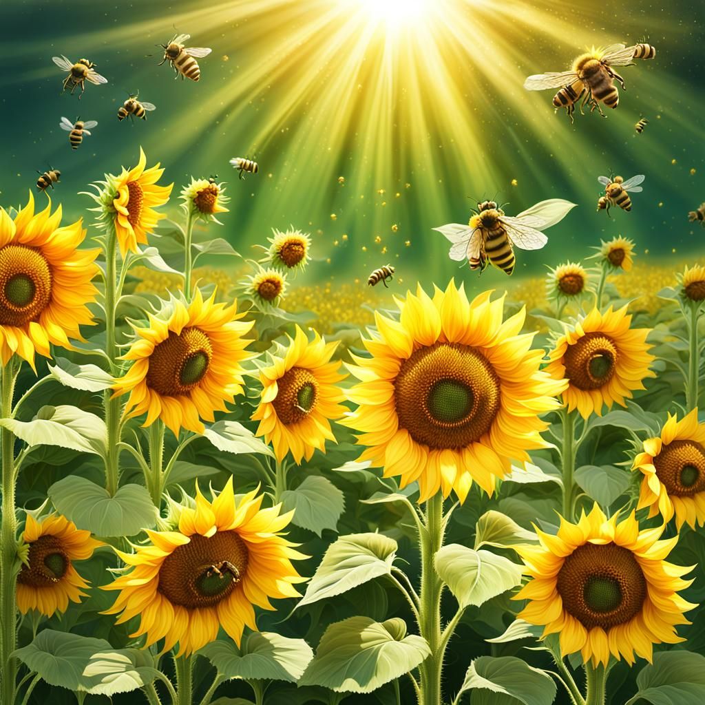 Sunflower Meadow: A Vibrant Digital Matte Painting