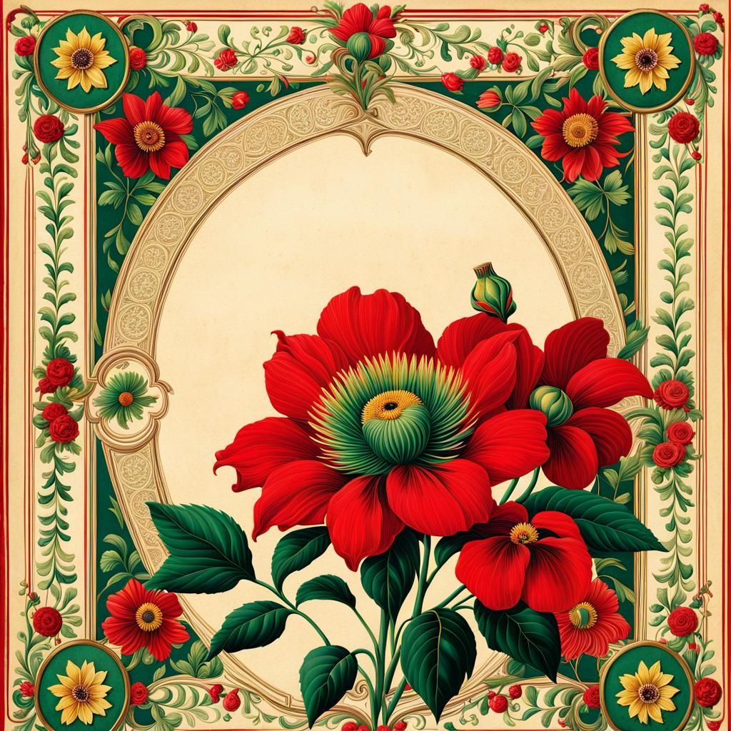 Intricate Vintage Painting of Hidden Presence