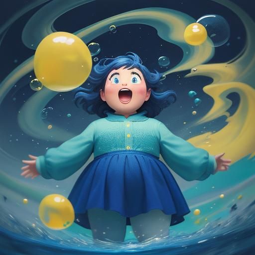 Chubby Children's Chorus in Vibrant Comic Book Style