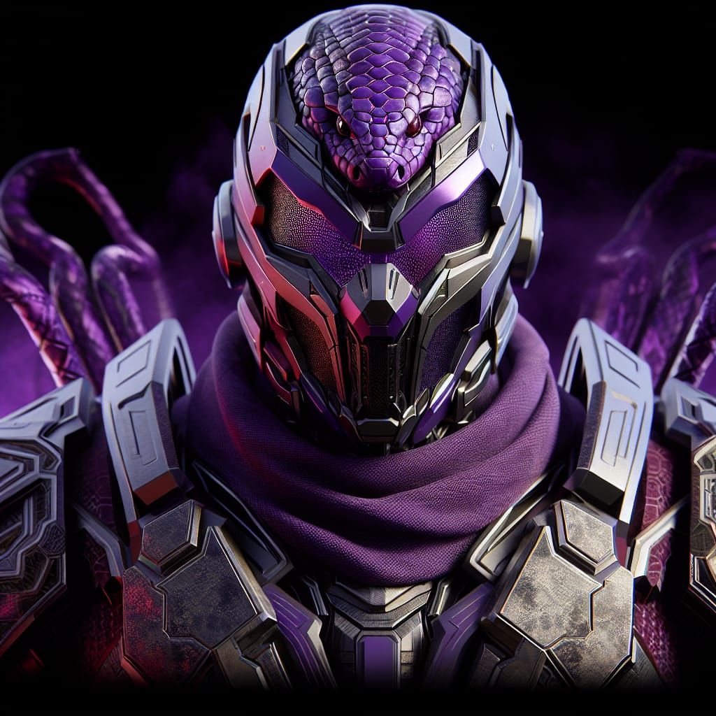 Intimidating Viper Supervillainess in Futuristic Armor