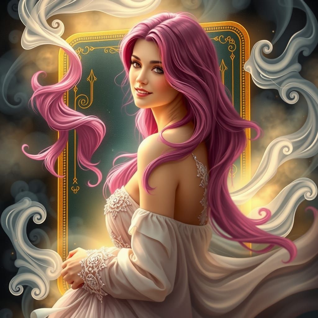 Ethereal Tarot Card Featuring a Dreamy Woman