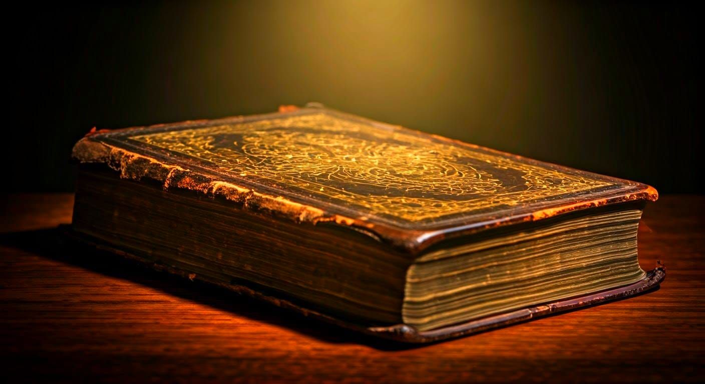 Ancient Bible Illuminated in Muted Colors