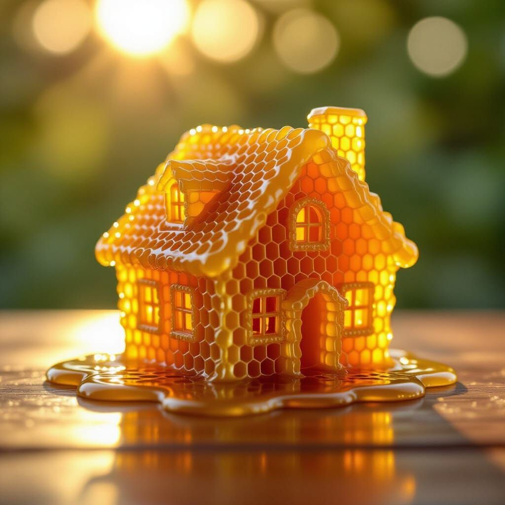 Whimsical Honey House in Golden Sunlight