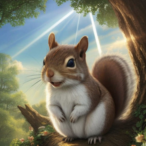 Winking Squirrel Radiates Cheerfulness with God Rays