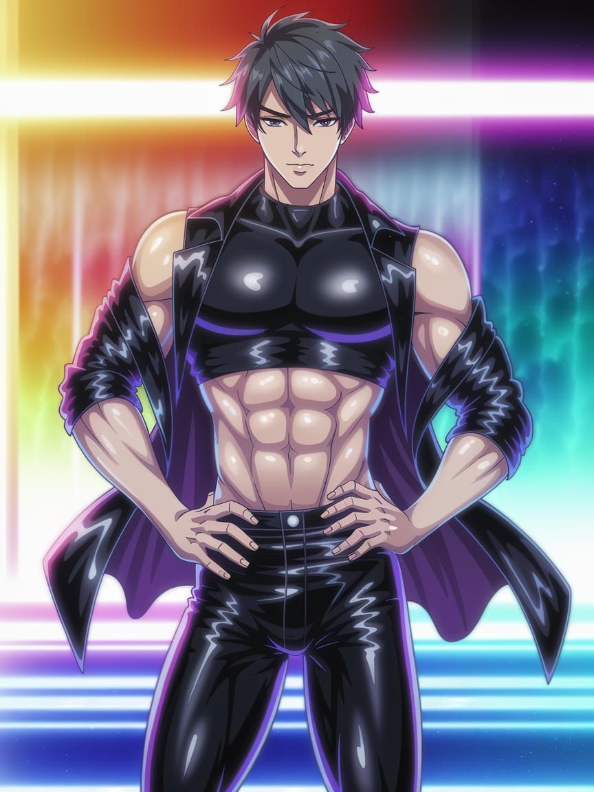 Anime-Style Japanese Supermodel in Leather