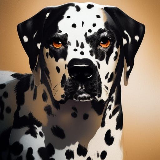 Hyperdetailed Dalmatian Portrait in Digital Art Style