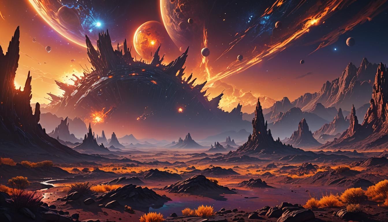Exotic Alien Planet with Multiple Suns