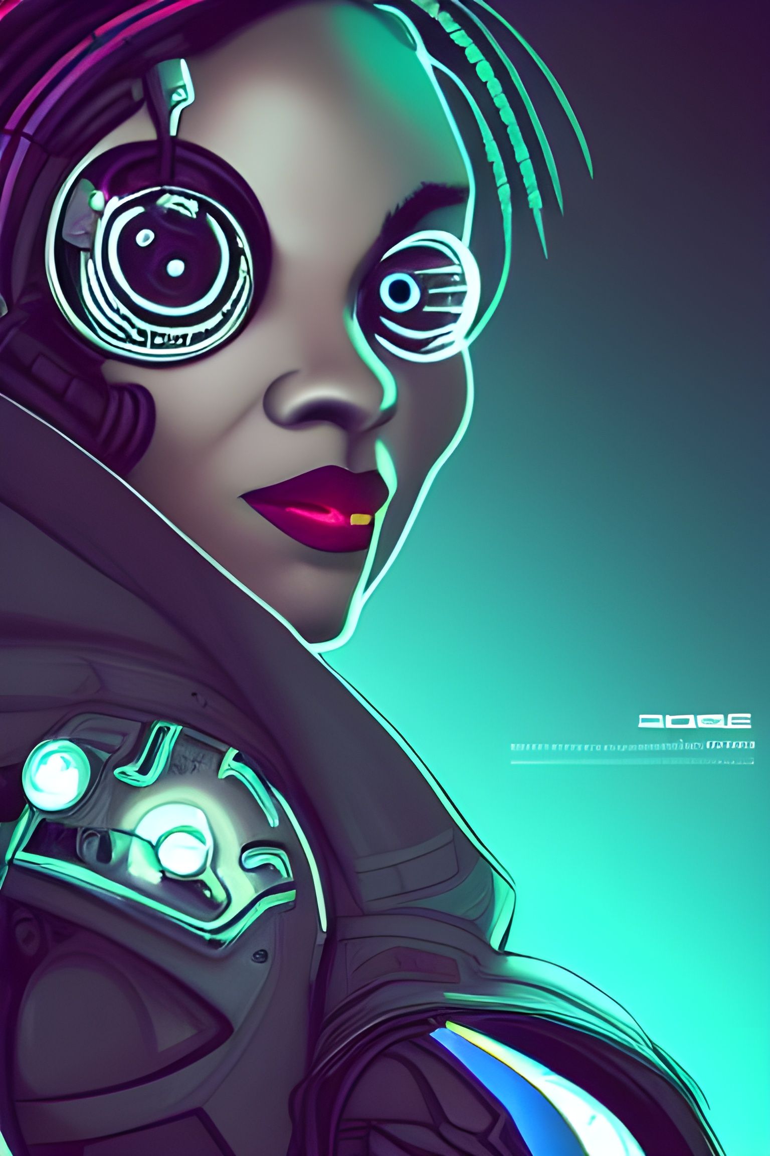 Cyberpunk Sojourn Portrait in Retro Sci-Fi Style