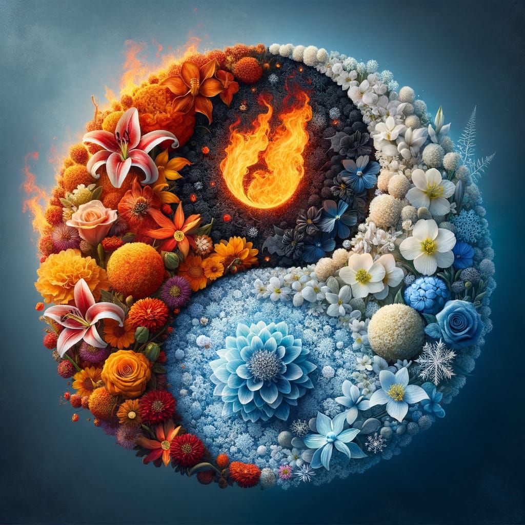 Yin Yang Floral: Fire and Ice Harmony