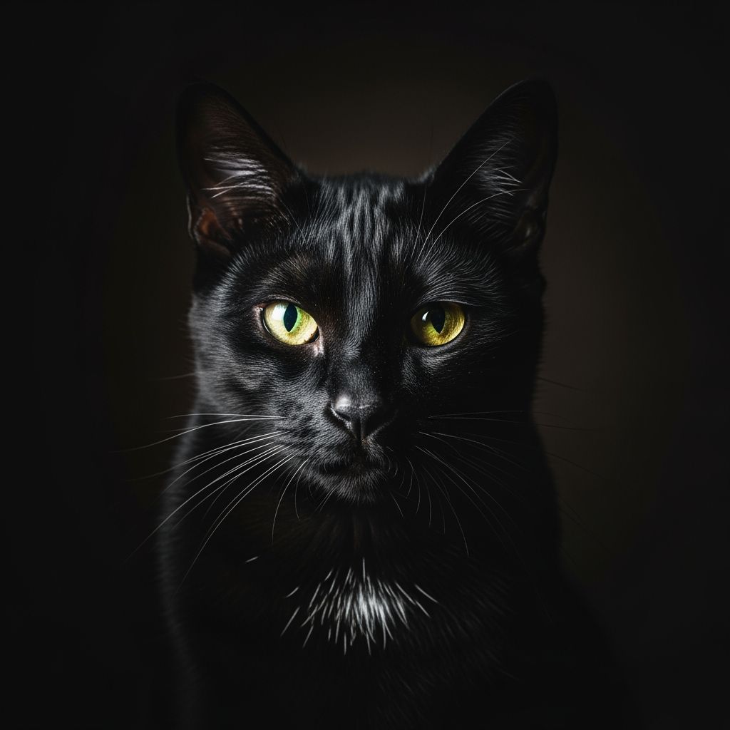 Sleek Black Cat in Dramatic Cinematic Lighting