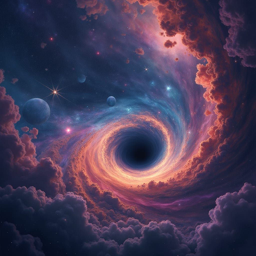 Cosmic Bubbles Ascending from Black Hole in Space