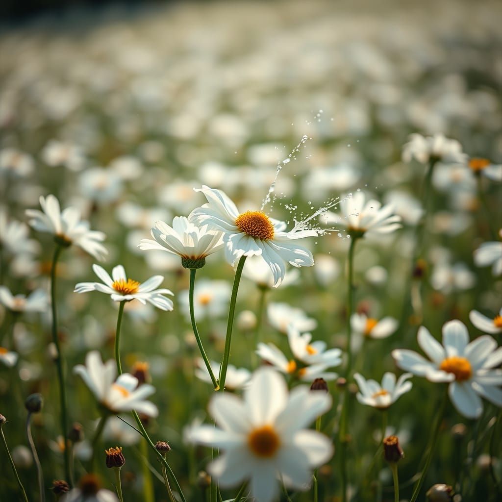 Luminous Floral Landscape in Hyperrealistic Style