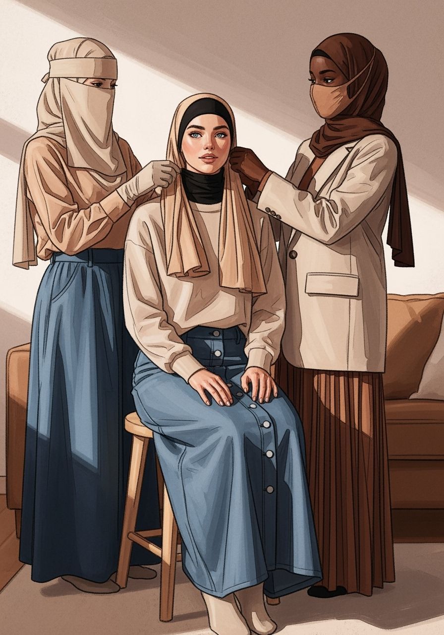 A Hijab Crowning in Painterly Style
